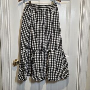Who What Wear Checkered Midi Skirt